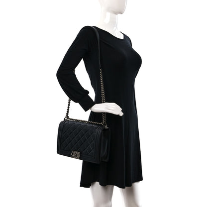 Chanel Lambskin Quilted Medium Boy Flap Black 2 of 9