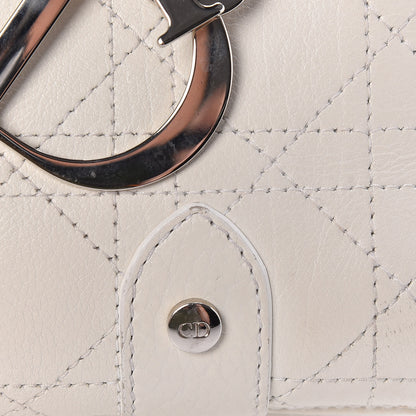 Christian Dior Calfskin Cannage Stitched East West Lady Dior White 28 of 29