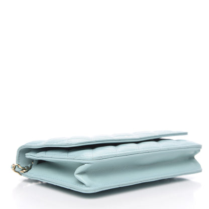 Chanel Caviar Quilted Wallet On Chain WOC Light Blue 4 of 10