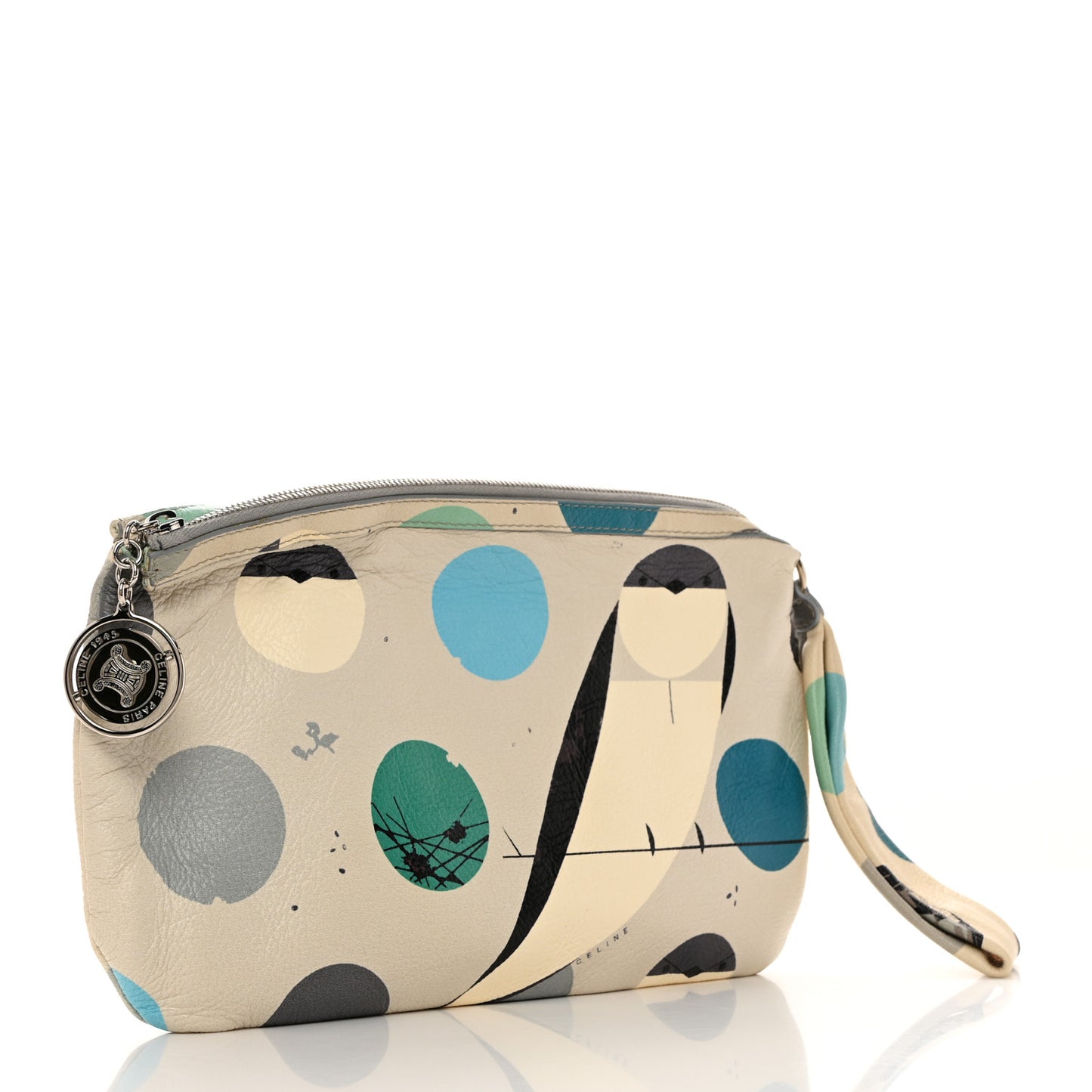 Grained Calfskin Bank Swallow Clutch Multicolor