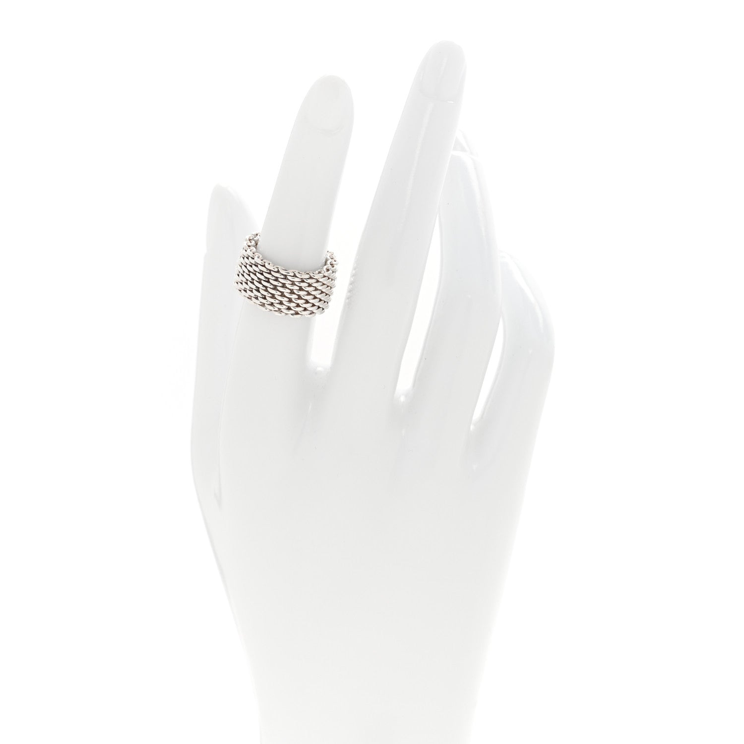 Tiffany Sterling Silver Somerset Mesh Ring 52 6 2 of 4
