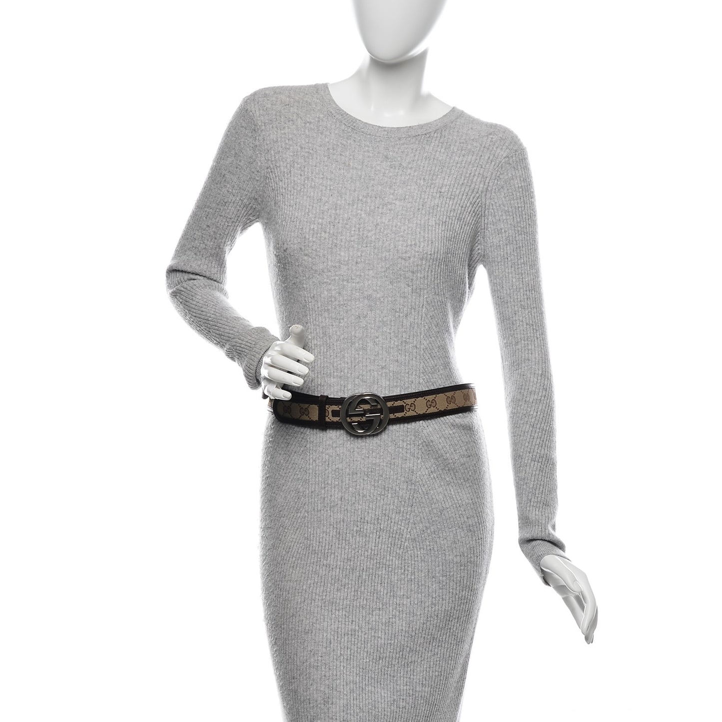Monogram Interlocking G Belt 80 32 Dark Brown