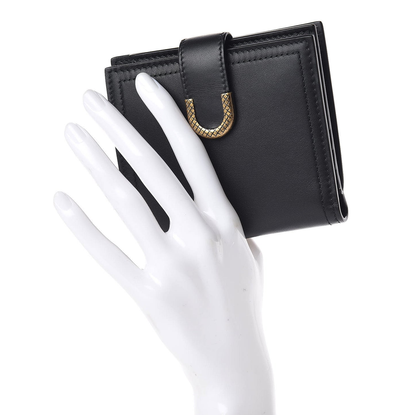 Nappa French Compact Wallet Black