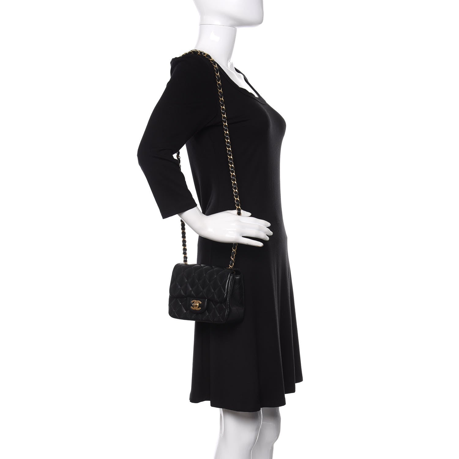 Chanel Lambskin Quilted Mini Square Flap Black 2 of 11