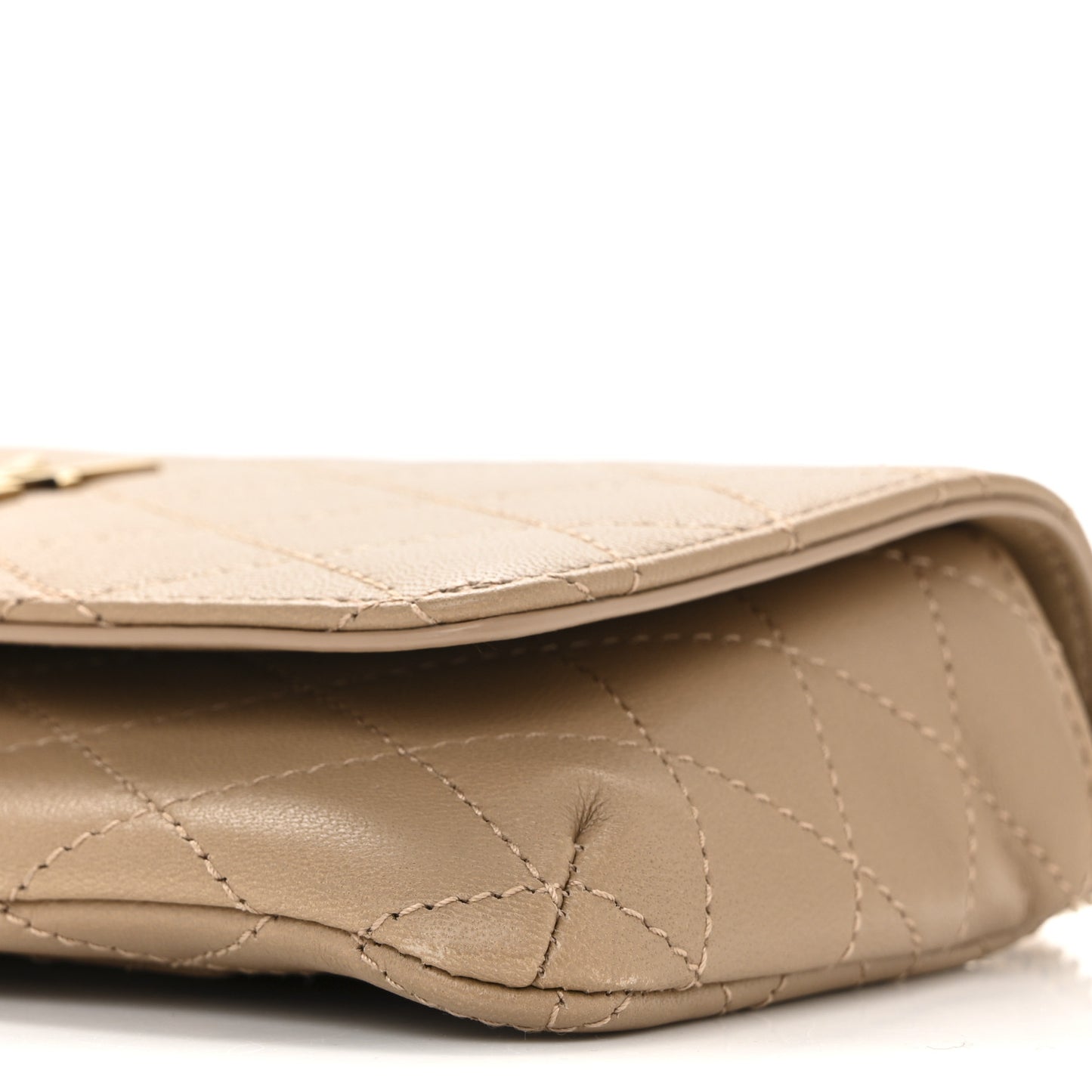 Lambskin Quilted Gaby Phone Holder Crossbody Dark Toffee