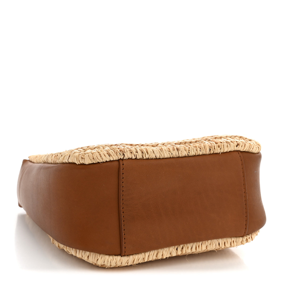 Raffia Calfskin Le 5 A 7 Baby Hobo Natural Brick