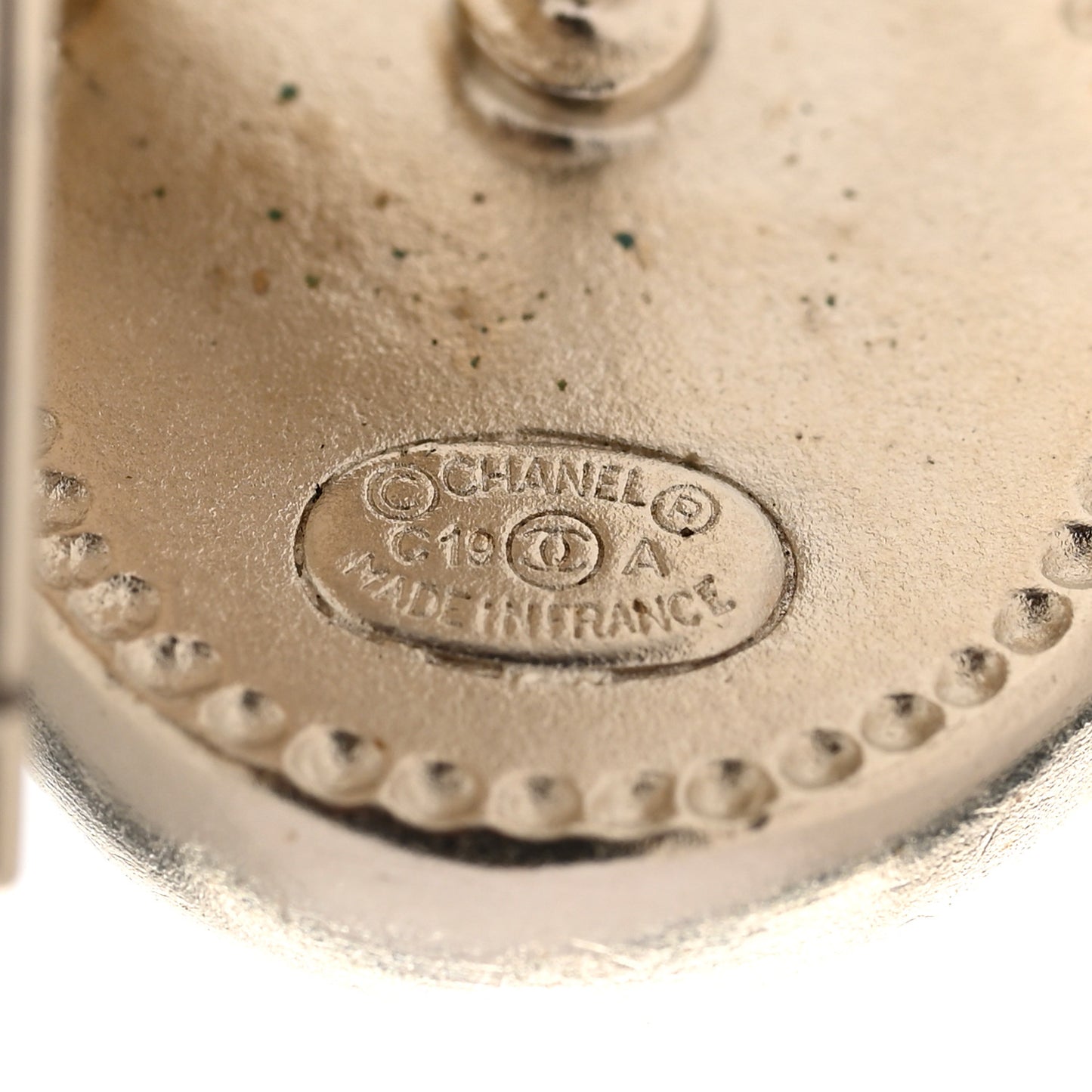 Crystal CC Round Earrings Gold