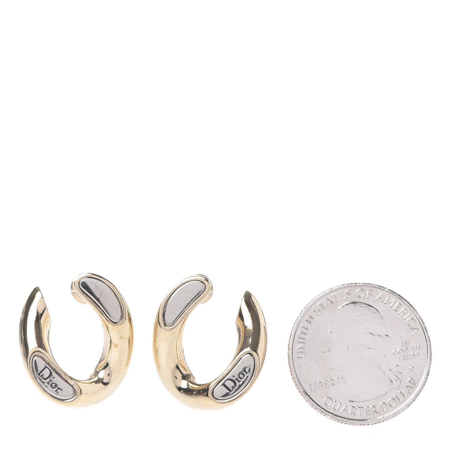 Logo Small Hoop Earrings Gold Silver