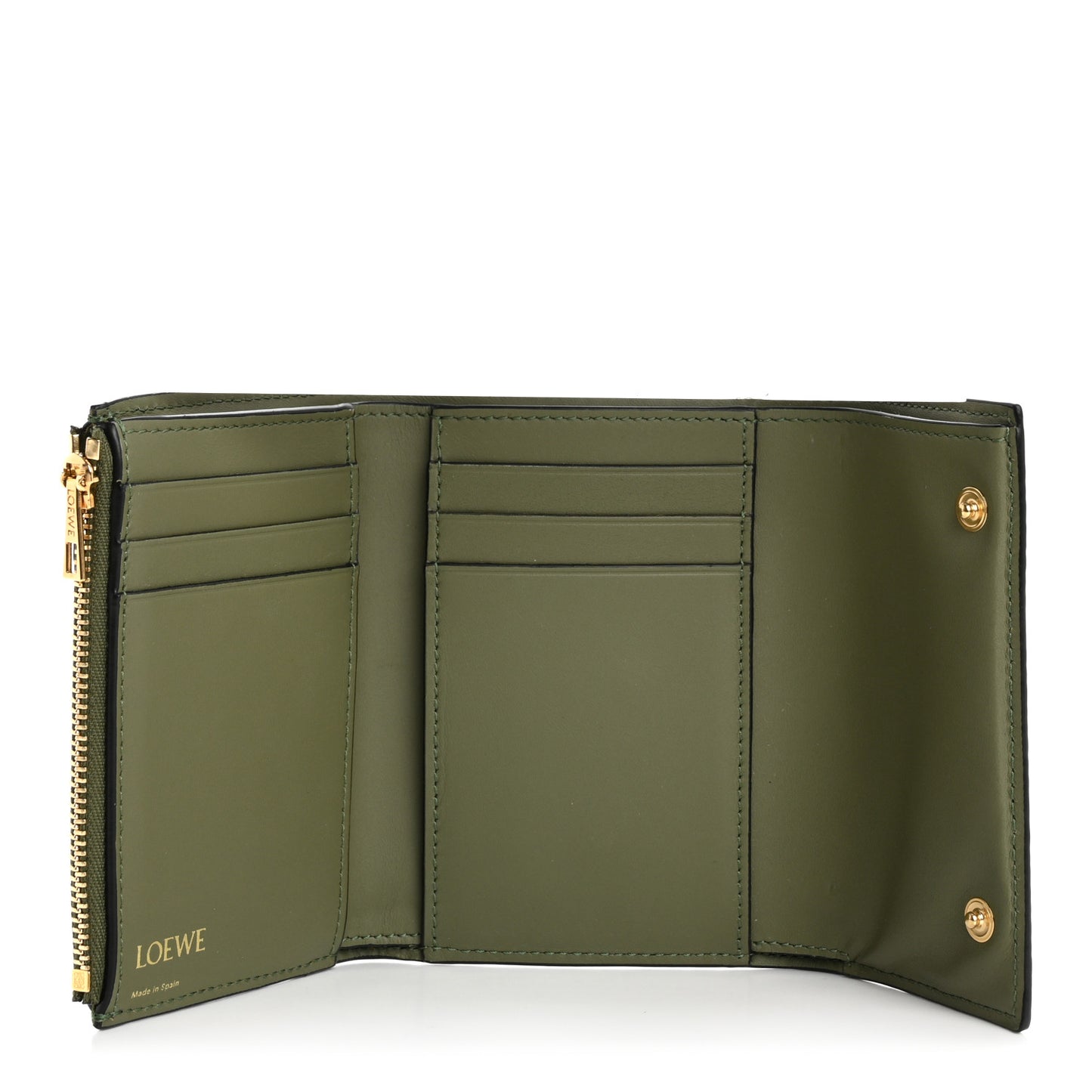 Calfskin Embossed Small Wallet Avocado