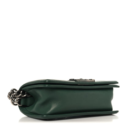 Chanel Calfskin Chevron Quilted Small Boy Flap Green 4 of 10