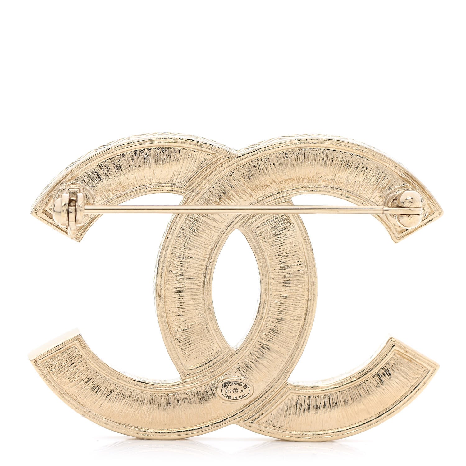 Chanel Metal Crystal CC Brooch Gold 3 of 5