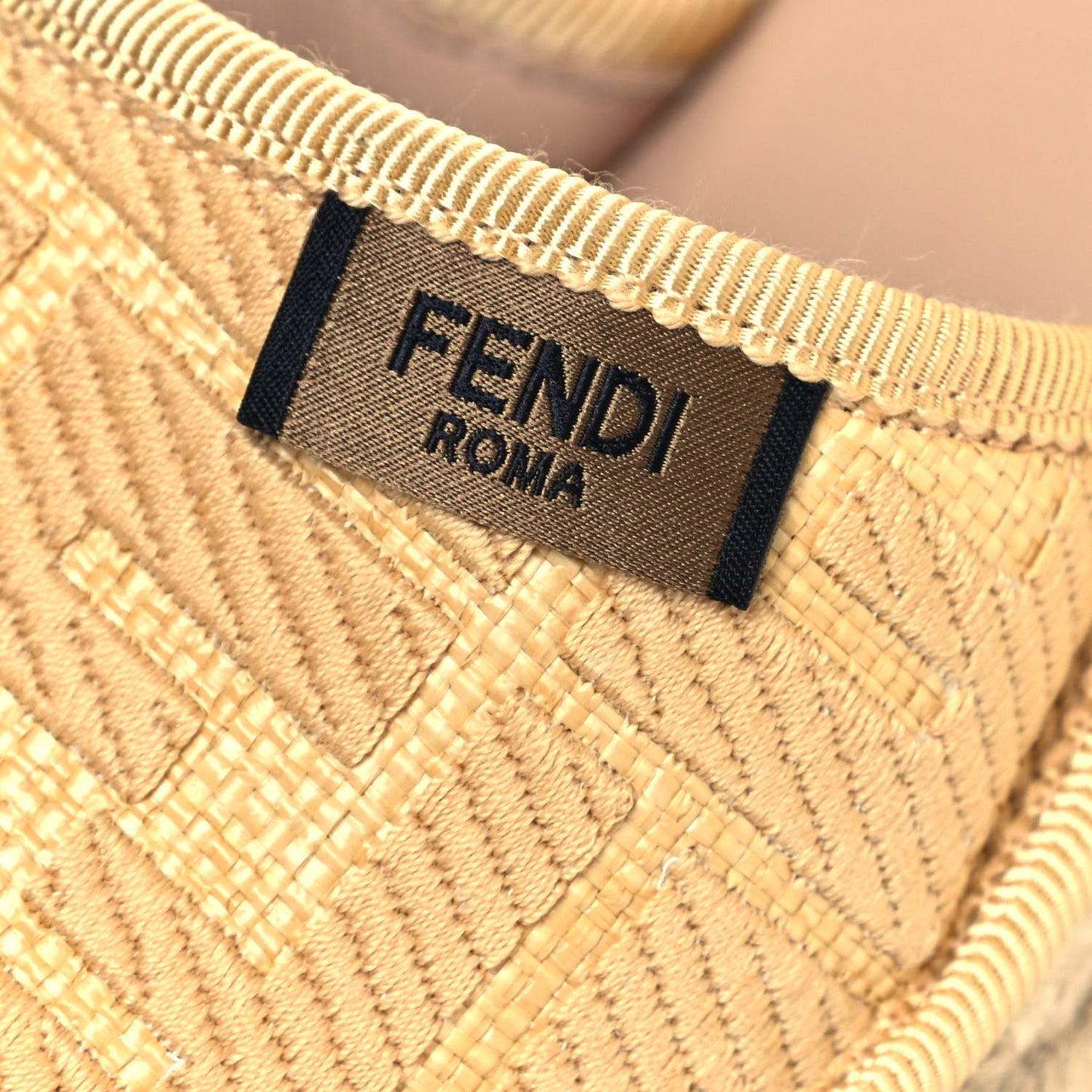 Rafia FF Embroidered Roma Ankle Wrap Espadrille Wedges 37 Natural