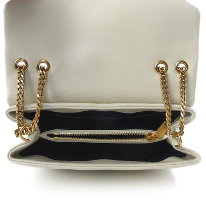 Saint Laurent Calfskin Y Quilted Monogram Small Loulou Chain Satchel Ivory 5 of 9