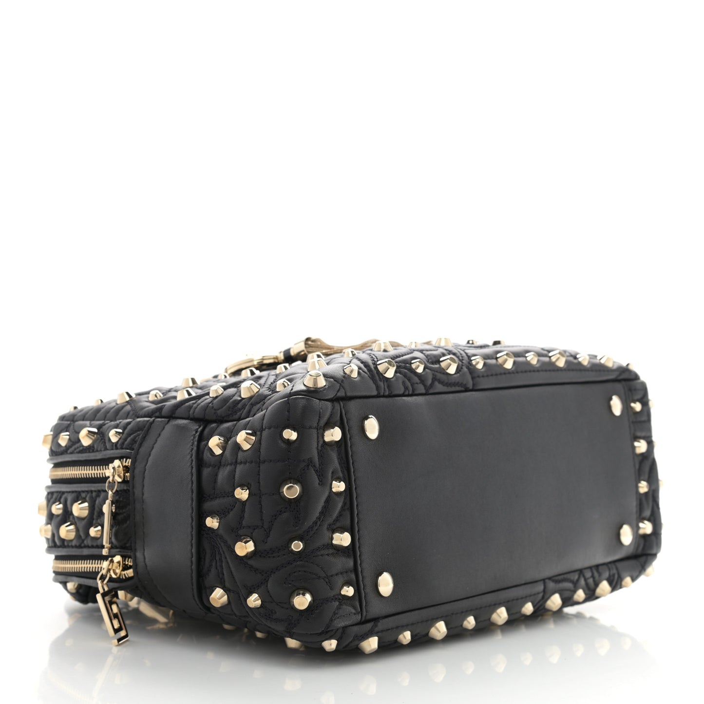 Nappa Barocco Quilted Studded Vanitas Demetra Black