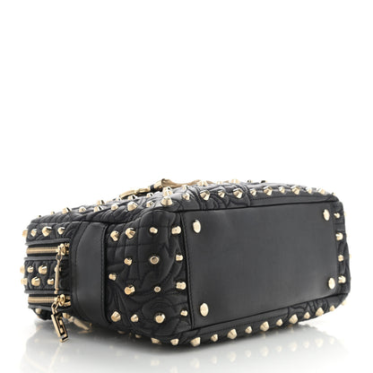 Versace Nappa Barocco Quilted Studded Vanitas Demetra Black 4 of 15