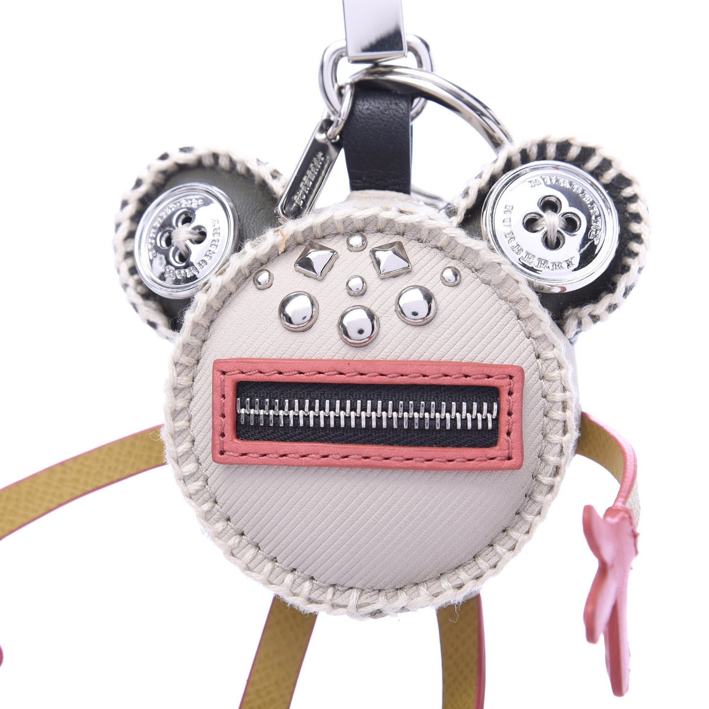 Calfskin Studded Doris The Frog Bag Charm Limestone Multi