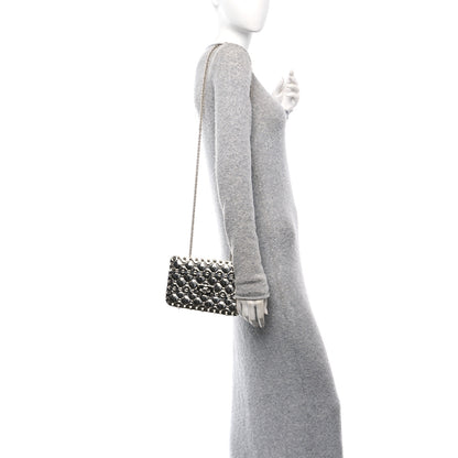 Valentino Garavani Metallic Patent Quilted Small Rockstud Spike Shoulder Bag Silver 2 of 9