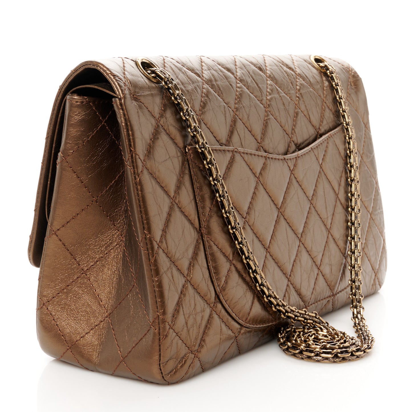 Metallic Aged Calfskin Quilted 2.55 Reissue 226 Flap Bronze