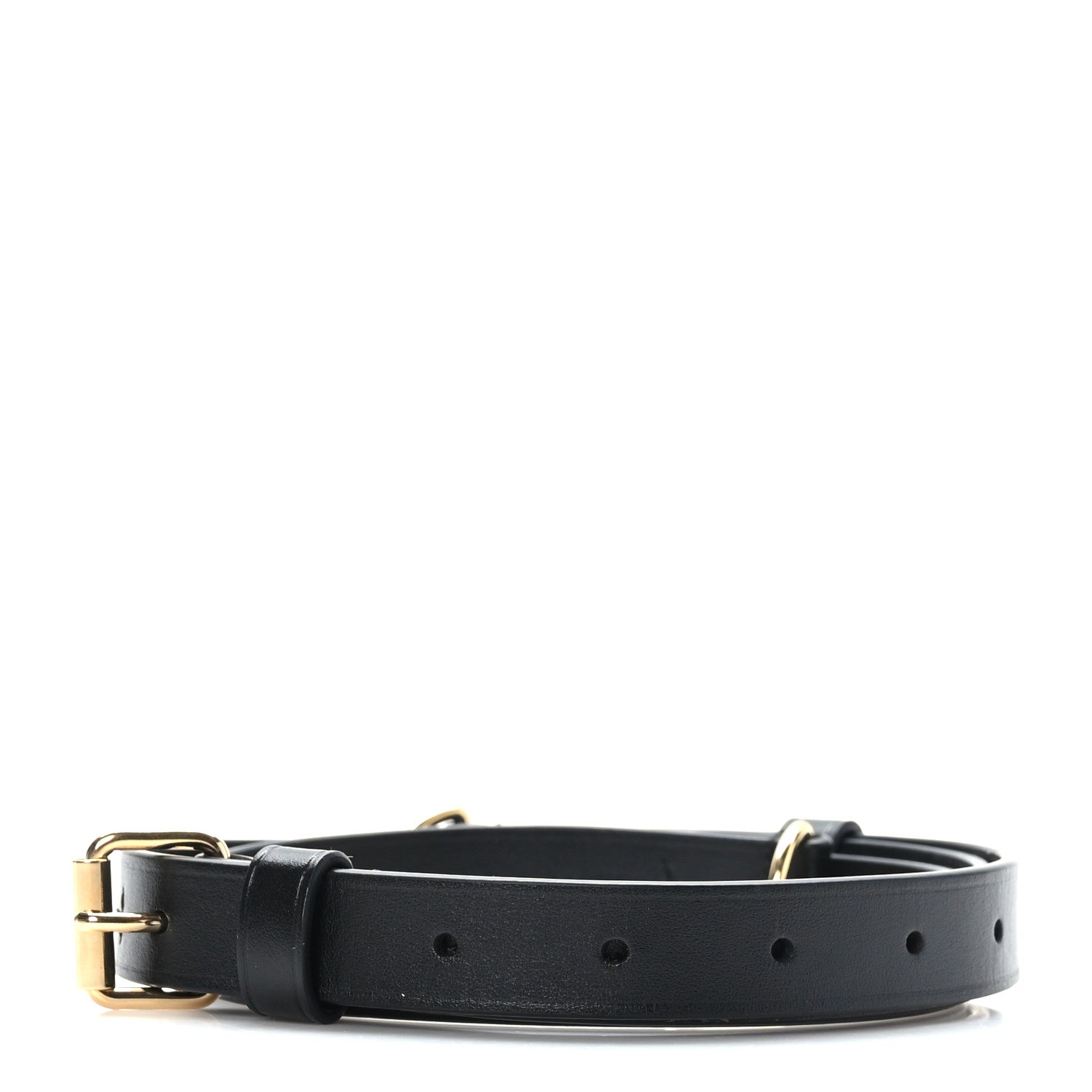 Louis Vuitton Calfskin 16mm Adjustable Shoulder Strap Black 2 of 4