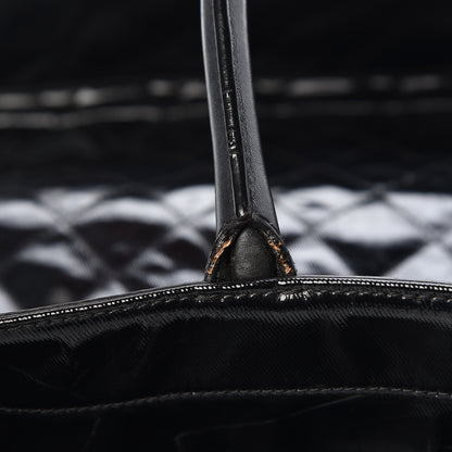 Chanel Calfskin Coated Canvas Quilted Tote Black 9 of 19