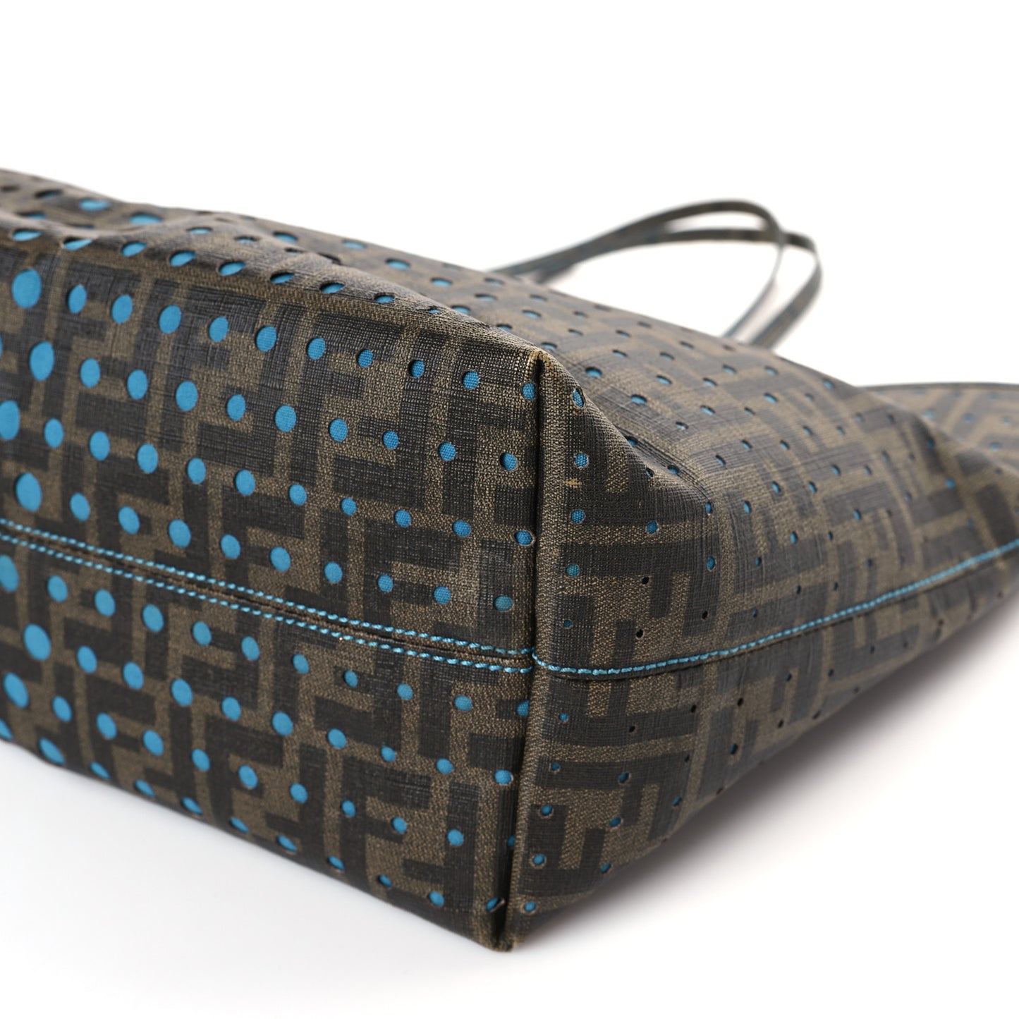 Zucca Spalmati Perforated Medium Roll Tote Tobacco Pavone