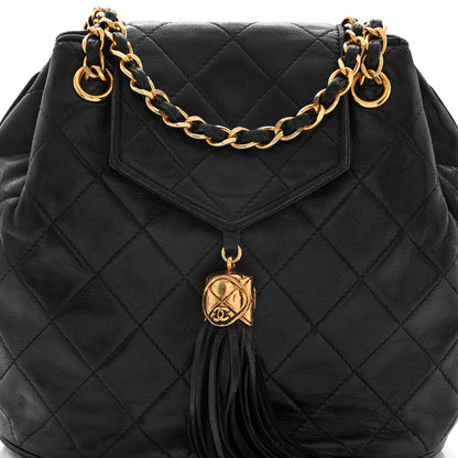 Chanel Lambskin CC Tassel Shoulder Bag Black 10 of 13