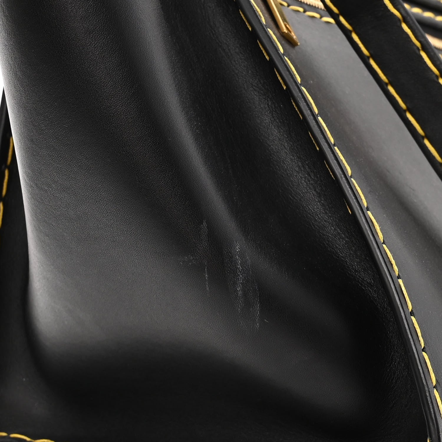 Celine Smooth Calfskin Yellow Stitching Medium Trapeze Black 10 of 10