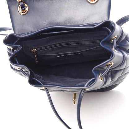 Chanel Calfskin Quilted Small Urban Spirit Backpack Blue 5 of 8