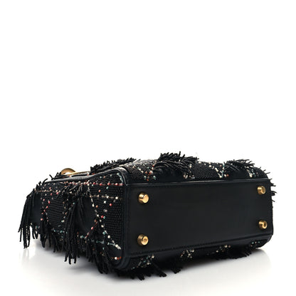 Christian Dior Lambskin Beaded Fringe Mini Lady Dior Black Multicolor 4 of 10