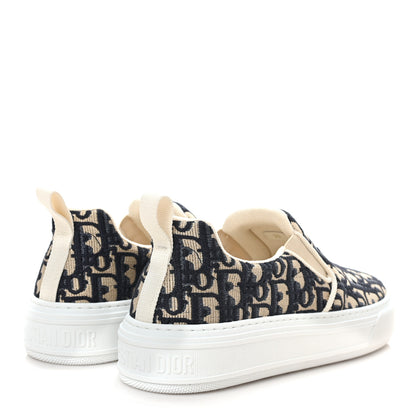 Christian Dior Canvas Oblique Embroidered Womens Solar Slip On Sneakers 39 Deep Blue 4 of 9