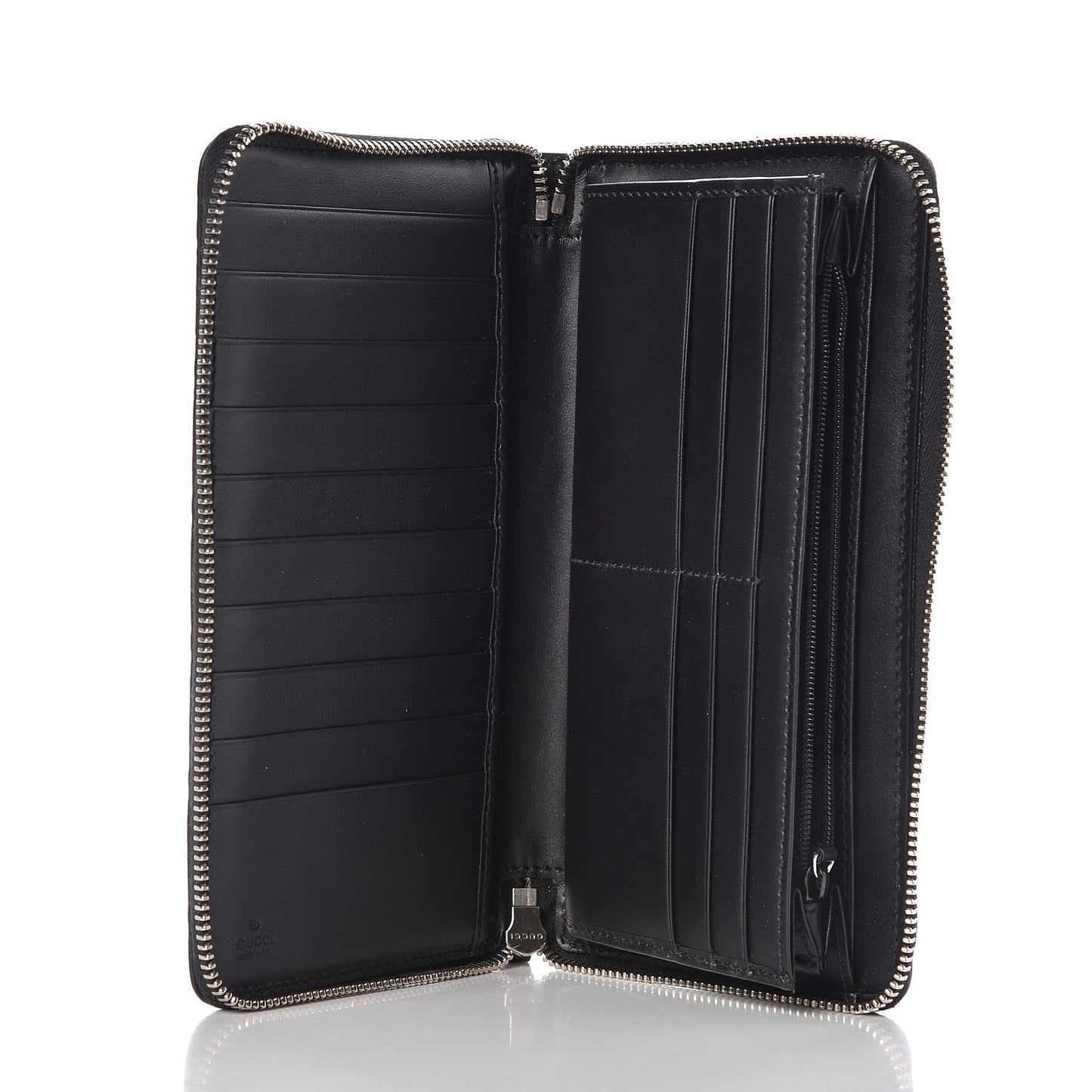 Guccissima Signature Zip Around Organizer Wallet Black