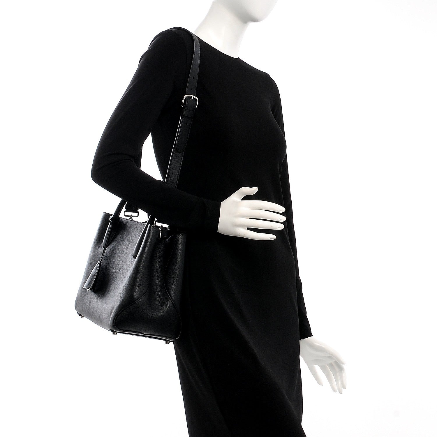 Christian Dior Supple Grained Calfskin Medium Open Bar Tote Black 2 of 8