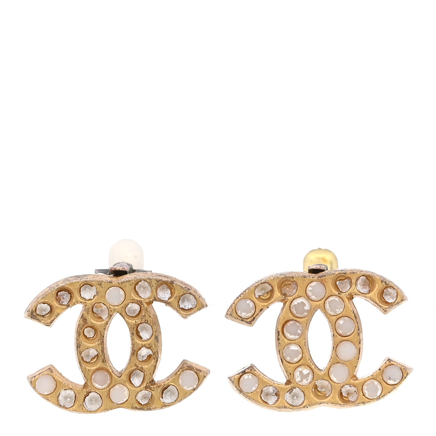 Chanel CC Gripoix Clip on Earrings Gold 1 of 5