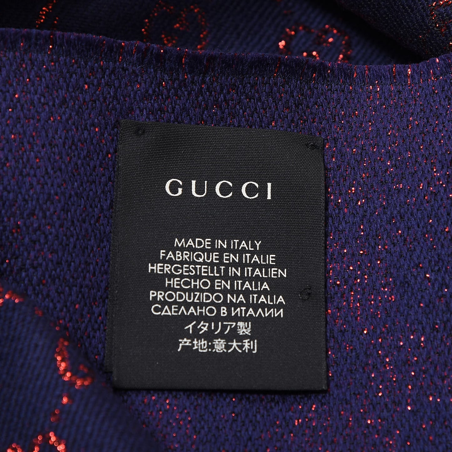 Wool Silk Jacquard GG Monogram Stenix Scarf Navy Red
