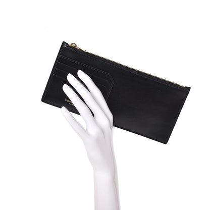Saint Laurent Calfskin 4 Fragments Zip Pouch Black 2 of 7