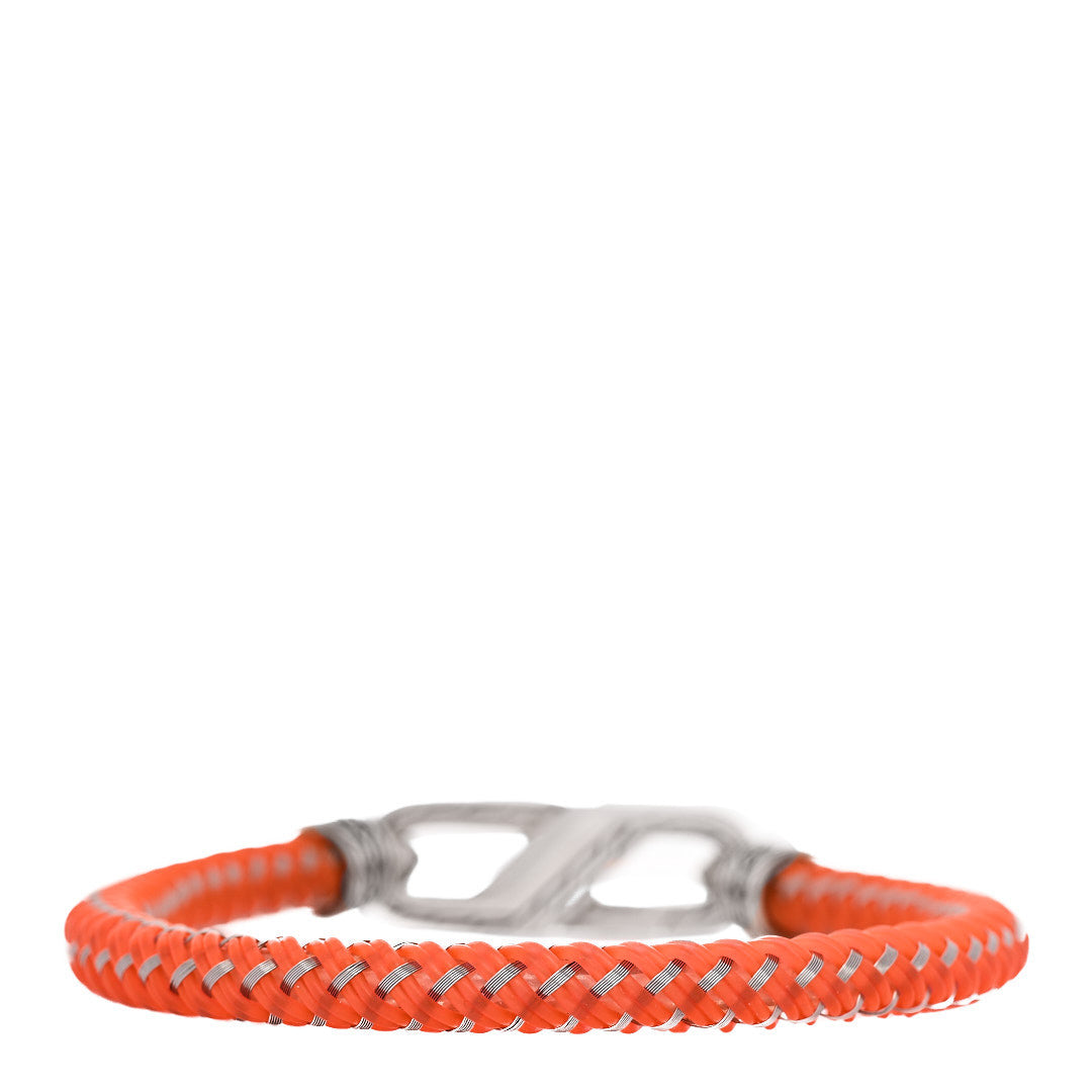 Sterling Silver Rubber Cord Bracelet Orange