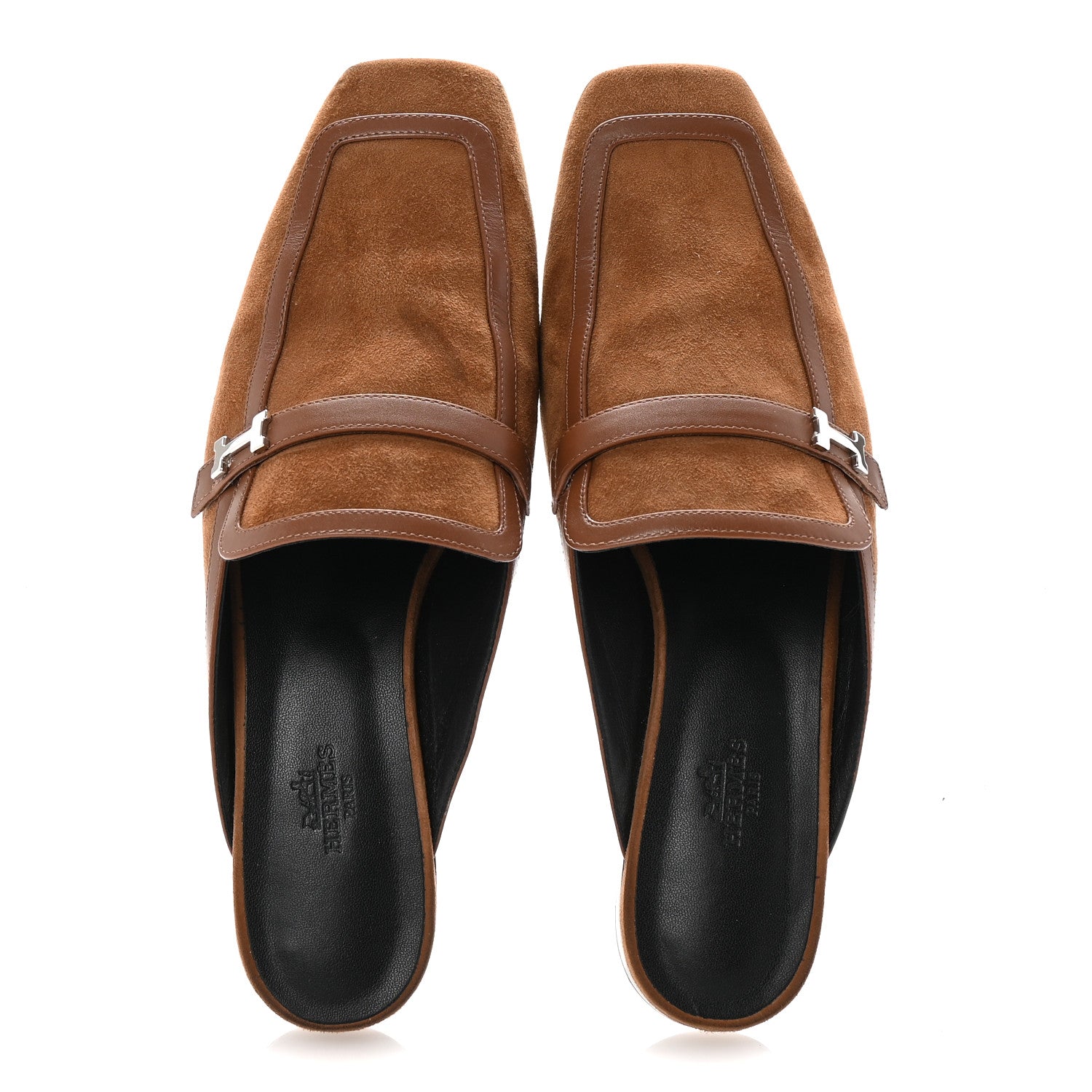 Hermes Suede Goatskin Groupie Mules 40 Brun Amourette 2 of 10