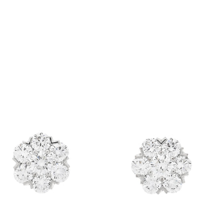 Van Cleef & Arpels 18K White Gold Diamond Large Fleurette Earrings 1 of 5