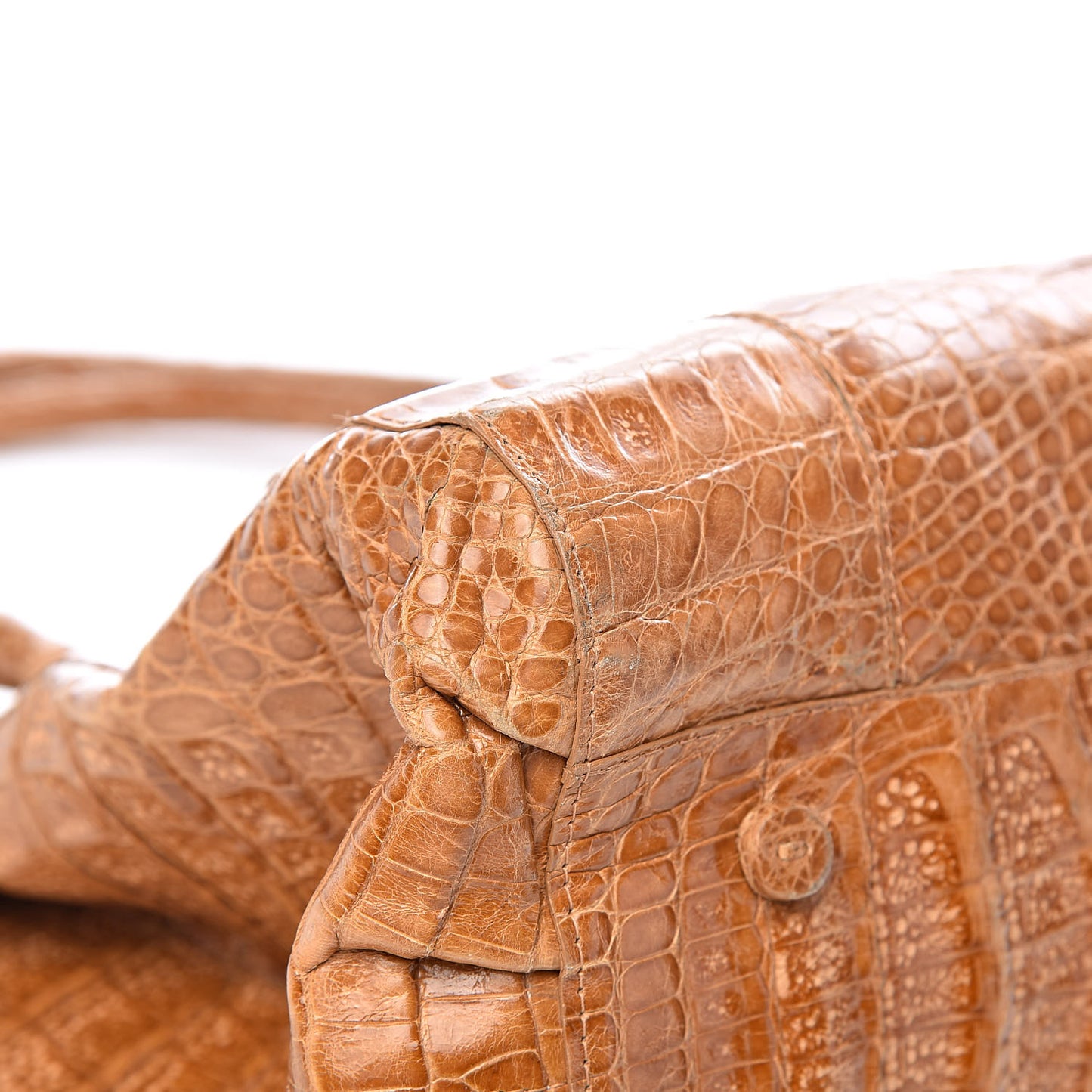 Crocodile Top Handle Tote Brown