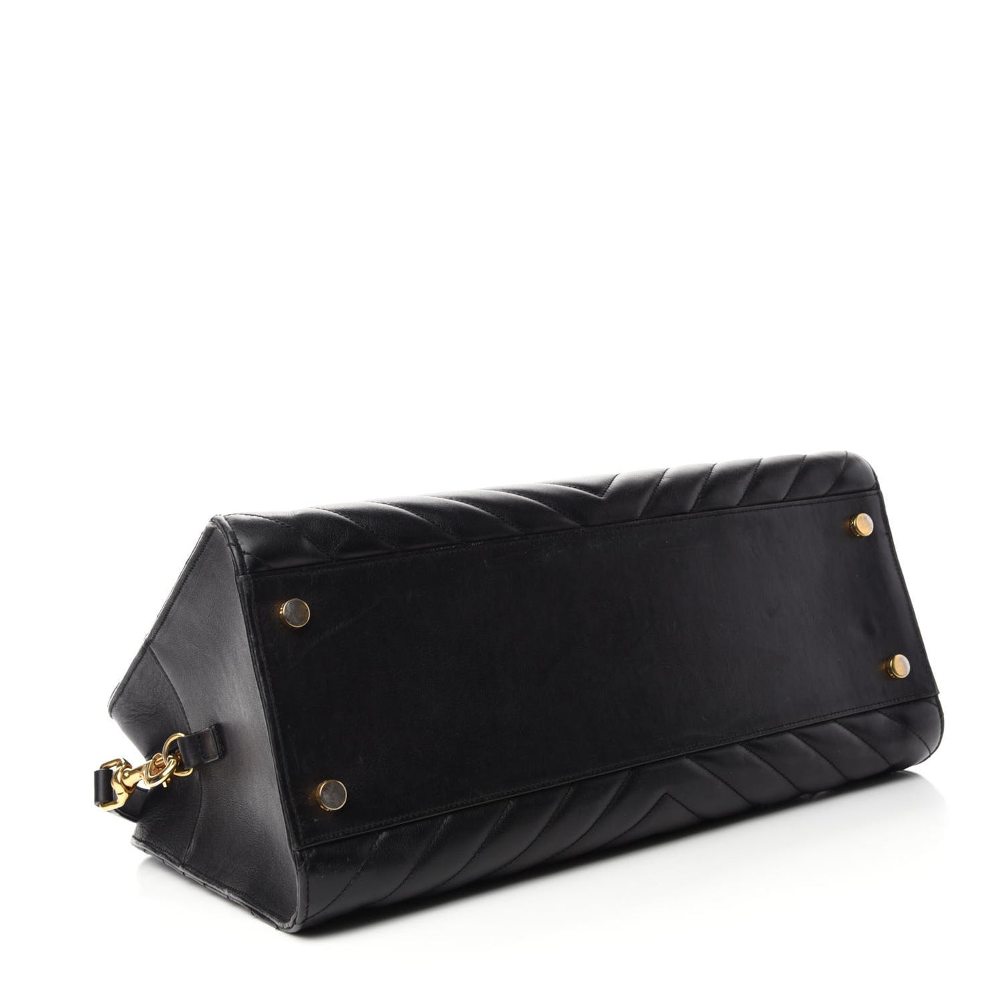 Calfskin Matelasse Chevron Medium Monogram Cabas Black