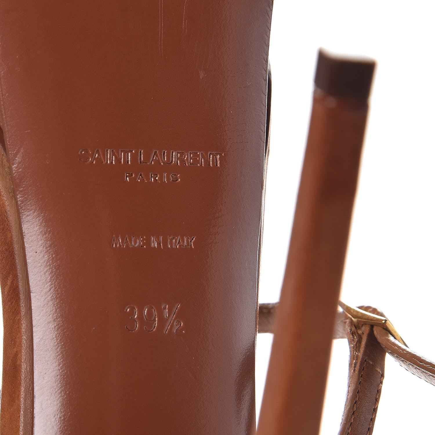 Saint Laurent Lambskin 105 Platform Sandals 39.5 Tobacco 9 of 12