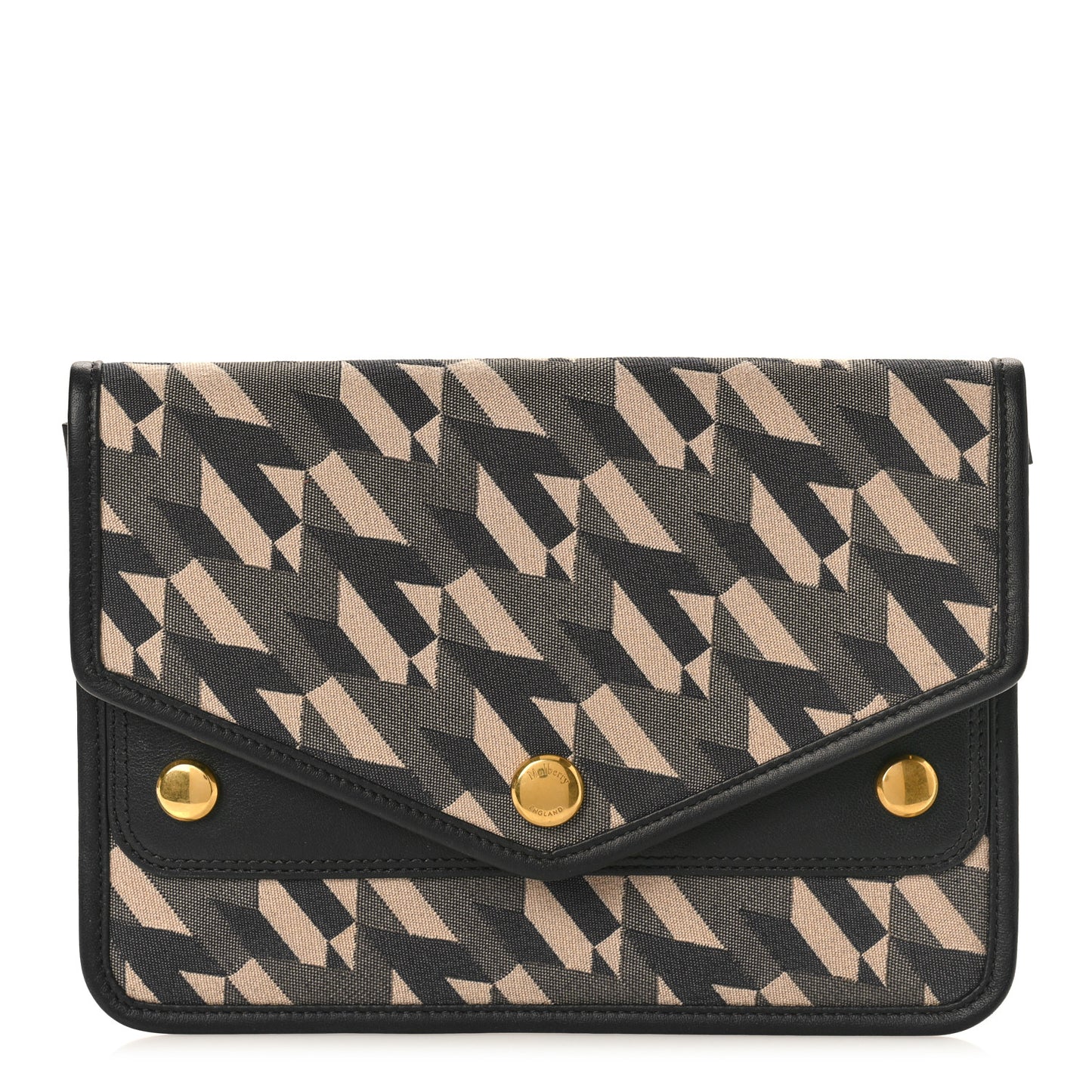 Econyl Nylon Jacquard Calfskin Wallet Black