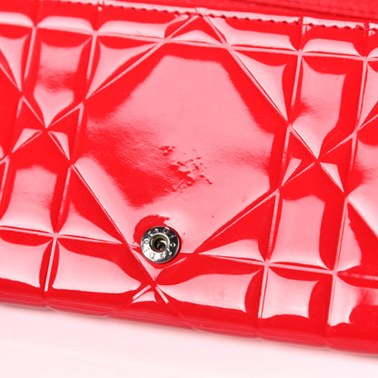Christian Dior Patent Cannage Lady Dior Rendezvous Wallet On Chain Red 14 of 14