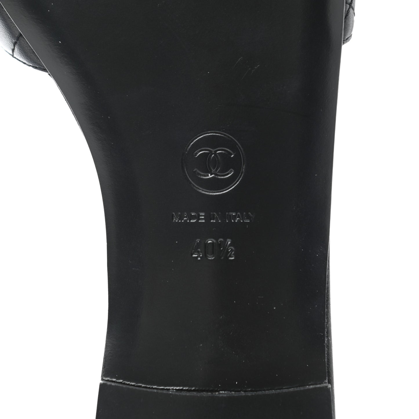Lambskin Quilted CC Turnlock Sandals 40.5 Black