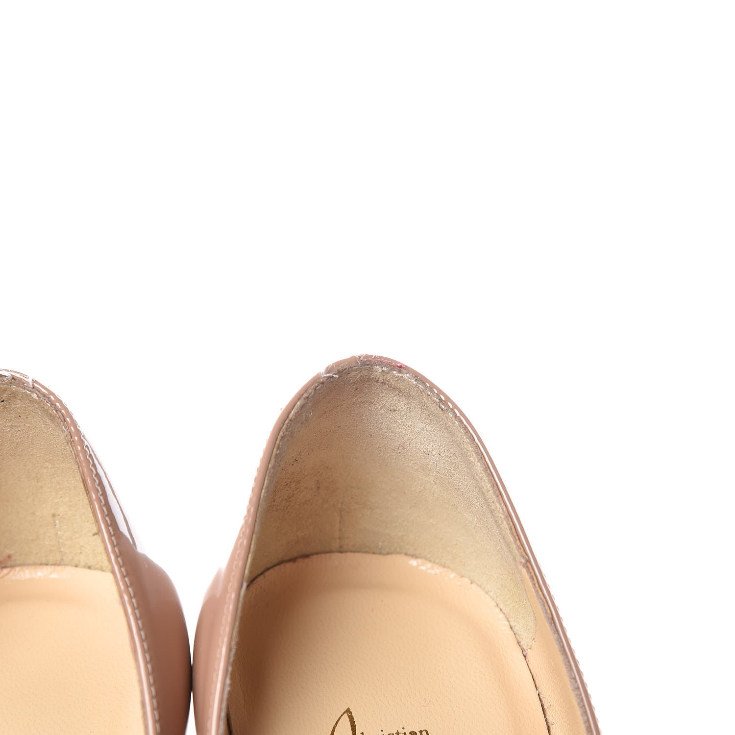 Christian Louboutin Patent Lady Peep 150 Pumps 35 Nude 11 of 12