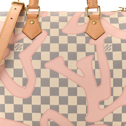 Louis Vuitton Damier Azur Tahitienne Speedy Bandouliere 30 Rose Ballerine 8 of 10