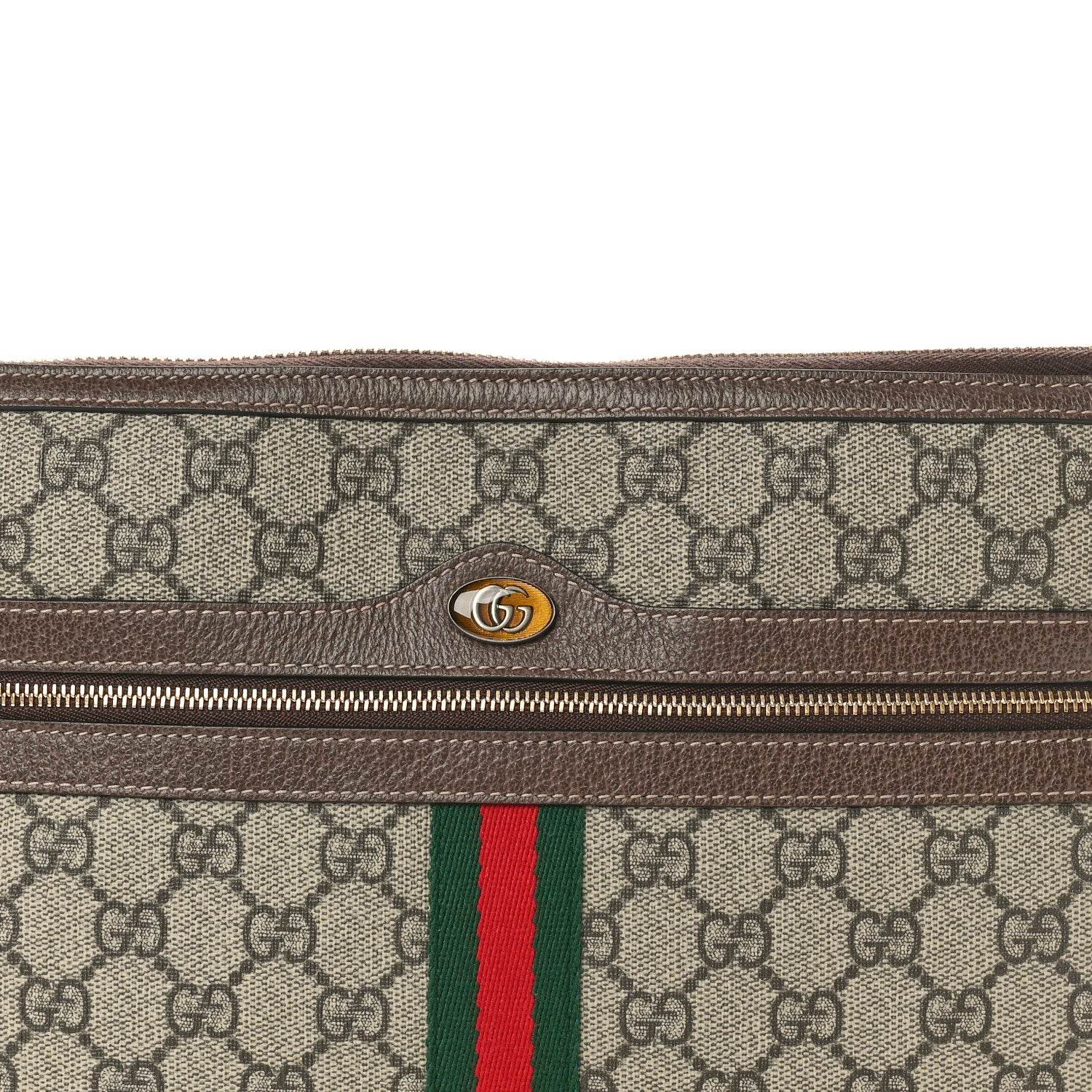 Gucci GG Supreme Monogram Large Ophidia Pouch Clutch Brown 8 of 8