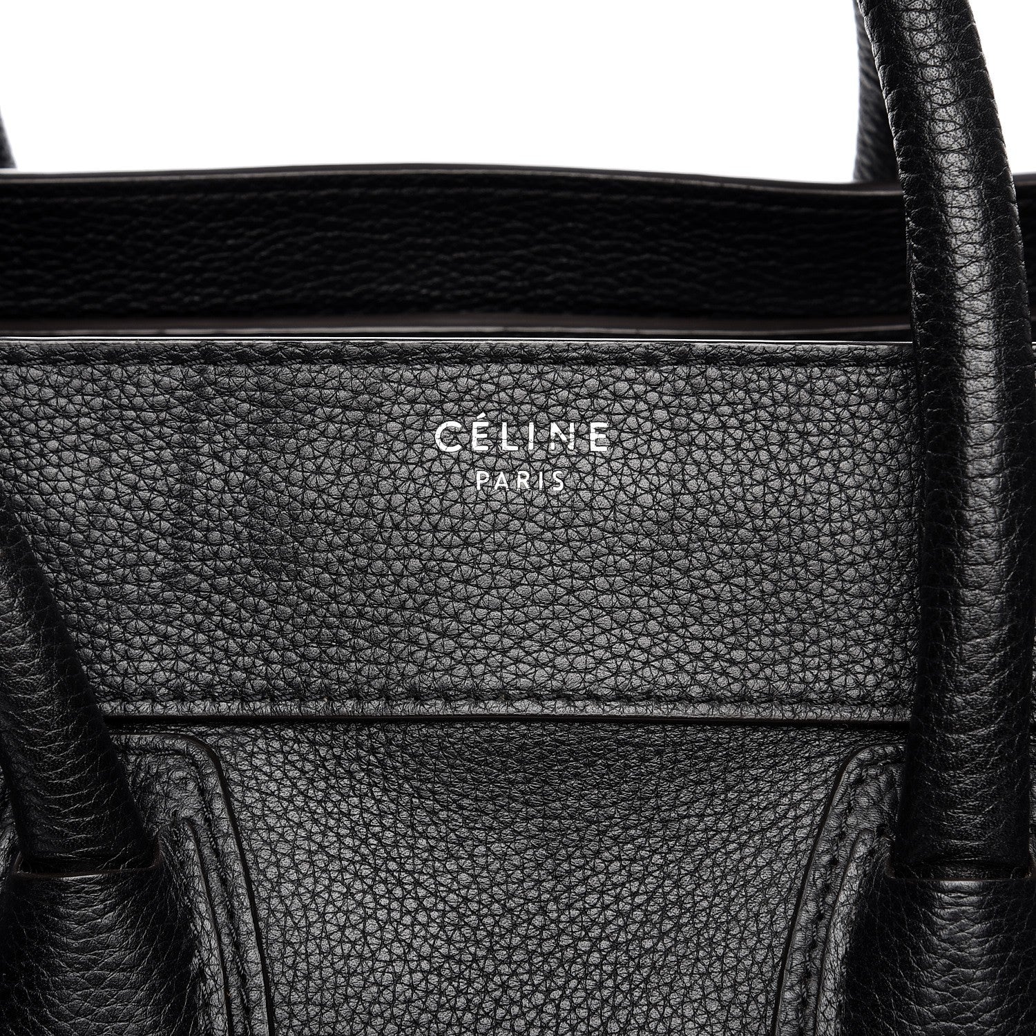 Celine Drummed Calfskin Mini Luggage Black 8 of 8