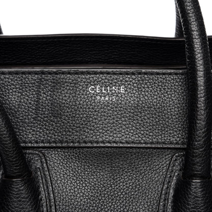 Celine Drummed Calfskin Mini Luggage Black 8 of 8