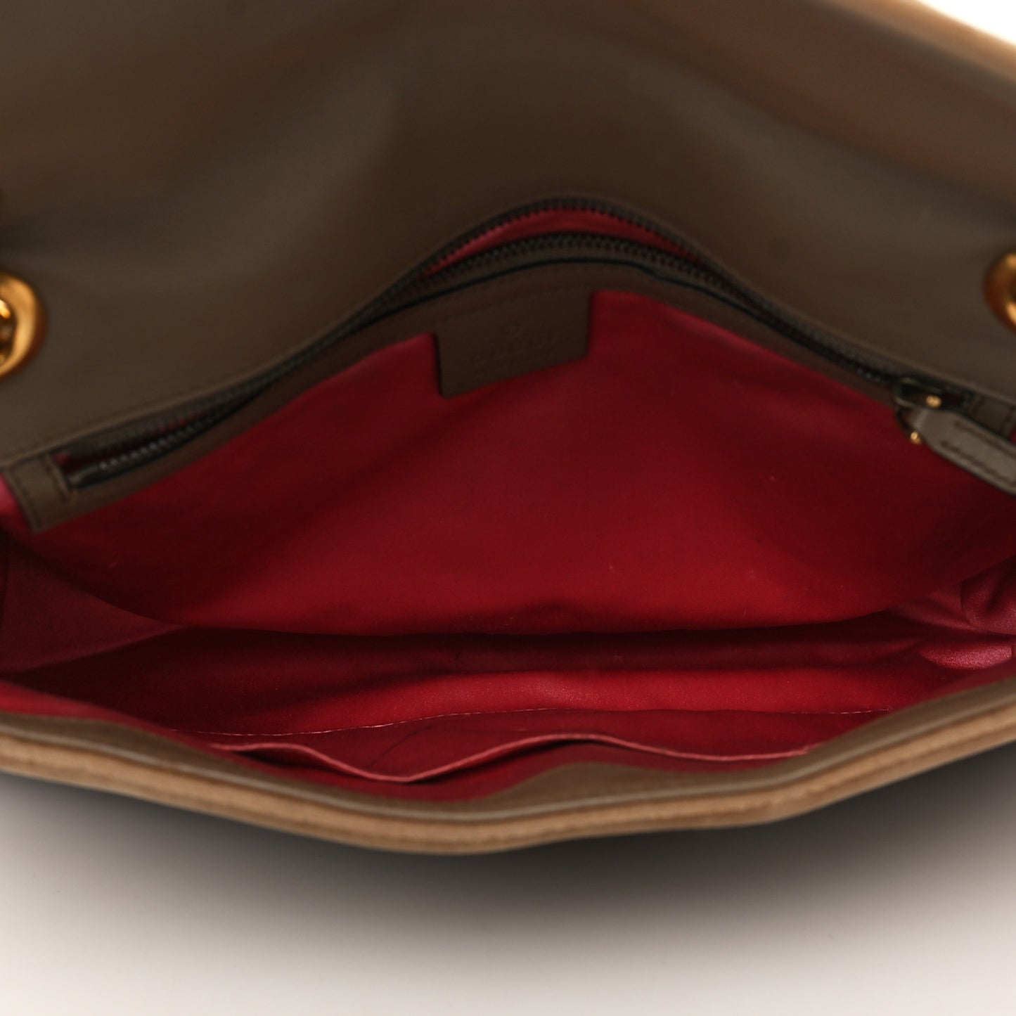 Velvet Matelasse Medium GG Marmont Shoulder Bag Taupe